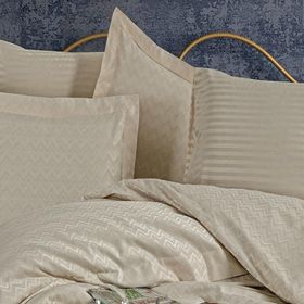 Finezza 60x80 cm Odesa Bambu Jakar Kumaş Bej 2'li Oksford Yastık Kılıfı