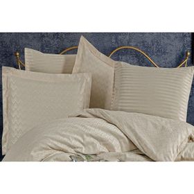 Finezza 60x80 cm Odesa Bambu Jakar Kumaş Bej 2'li Oksford Yastık Kılıfı