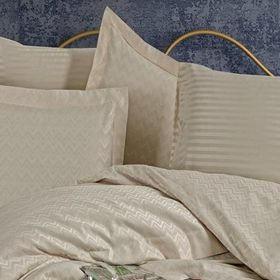Finezza 60x80 cm Odesa Bambu Jakar Kumaş Bej 2'li Oksford Yastık Kılıfı