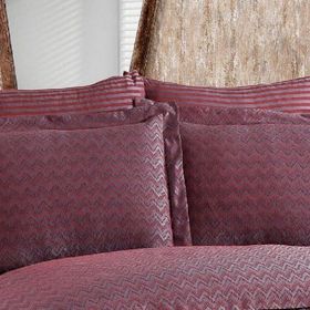Finezza 60x80 cm Odesa Bambu Jakar Kumaş Bordo 2'li Oksford Yastık Kılıfı