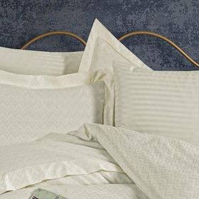 Finezza 60x80 cm Odesa Bambu Jakar Kumaş Krem 2'li Oksford Yastık Kılıfı