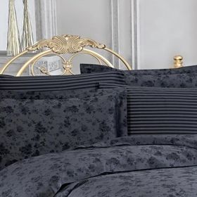 Finezza 60x80 cm Rita Bambu Jakar Kumaş Füme 2'li Oksford Yastık Kılıfı