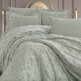 Finezza 616 6 Parça Tiara Bambu Jakar Kumaş Mint Yeşil Çift Kişilik Nevresim Takımı