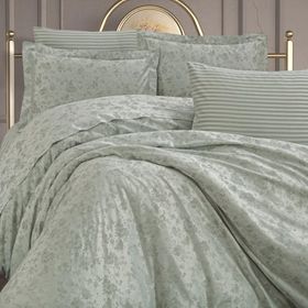Finezza 616 6 Parça Tiara Bambu Jakar Kumaş Mint Yeşil Çift Kişilik Nevresim Takımı