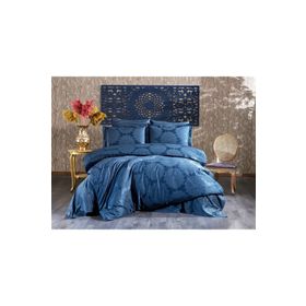 Finezza 635 6 Parça Tiara Bambu Jakar Kumaş İndigo Çift Kişilik Nevresim Takımı