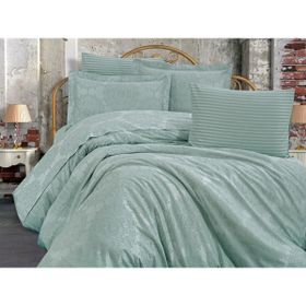 Finezza 637 6 Parça Tiara Bambu Jakar Kumaş Mint Yeşil Çift Kişilik Nevresim Takımı