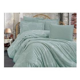 Finezza 637 6 Parça Tiara Bambu Jakar Kumaş Mint Yeşil Çift Kişilik Nevresim Takımı