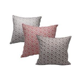 Finezza 813 3 Adet 45x45 cm Kahve Kırmızı Gümüş Renkli Melisa Damask Baskılı Kırlent