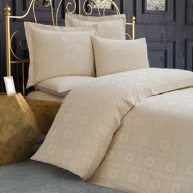 Finezza 903 6 Parça Jardin Bambu Jakar Kumaş Bej Çift Kişilik Nevresim Takımı