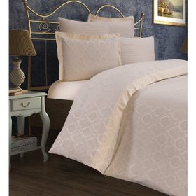 Finezza 908 200x220 cm 6 Parça Monaco Bambu Jakar Kumaş Krem Çift Kişilik Nevresim Takımı
