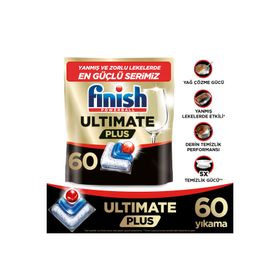 Finish Ultimate Plus Hepsi Bir Arada 60 Kapsül Limon Bulaşık Makinesi Deterjanı Tableti
