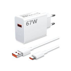 Fioplus Xiaomi Redmi Samsung 67W 6A Type-C USB Uyumlu Duvar Tipi Hızlı Şarj Cihazı Aleti