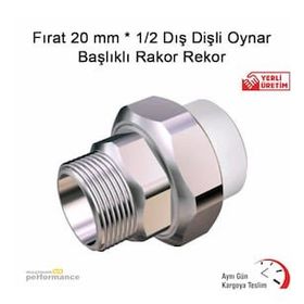 Fırat 20 mm 1/2 Dış Dişli Oynar Başlıklı Rakor Rekor