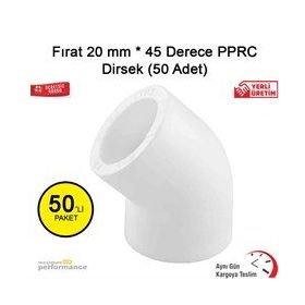 Fırat 50 Adet 20 mm 45 Derece Pprc Dirsek