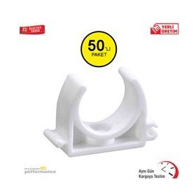Fırat 50 Adet 20 mm Pprc Tekli Boru Kelepçesi