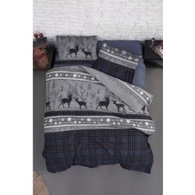 First Choice Flanel Happiness Navy Blue Çift Kişilik Nevresim Takımı