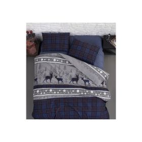 First Choice Flanel Happiness Navy Blue Çift Kişilik Nevresim Takımı