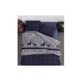 First Choice Flanel Happiness Navy Blue Çift Kişilik Nevresim Takımı
