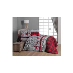 First Choice Flanel Happiness Red Çift Kişilik Nevresim Takımı