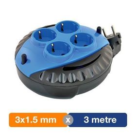 First Master 505400 3 m 3x1.5 mm Mini Kablolu Makara 4'lü Priz