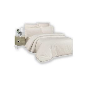 Firuze 200x220 cm Pamuk Saten Çizgili Krem Çift Kişilik Nevresim Takımı