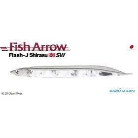 Fish Arrow Flash J Shirasu 7.5 cm SW 110 Clear Silver Sahte Balık