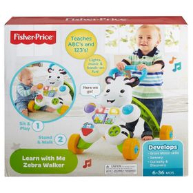 Fisher Price DLD80 Beyaz Zebralı 4 Tekerlekli Müzikli Yürüme Arkadaşı Yürüteç
