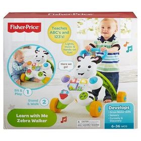 Fisher Price DLD80 Beyaz Zebralı 4 Tekerlekli Müzikli Yürüme Arkadaşı Yürüteç