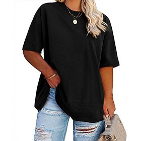 Fisoew Büyük Beden Siyah Kadın T-shirt