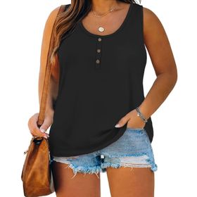 Fisoew Büyük Beden Siyah Kadın T-shirt