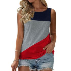 Fisoew Tank Top Weinrot Renkli Kolsuz Yuvarlak Yaka Kadın T-shirt
