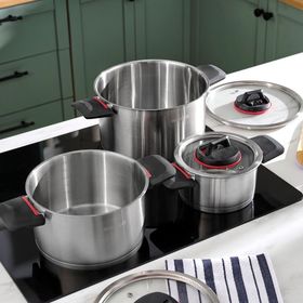 Fissler Original Profi Collection Cam Kapak Gümüş 7 Parça Tencere Seti