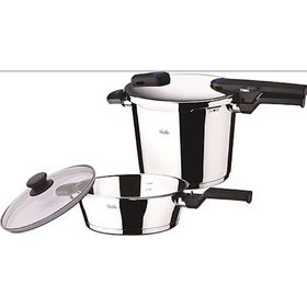 Fissler Quadro 6+3.5 lt Siyah Düdüklü Tencere
