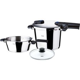 Fissler Vitaquick 6.0 lt+2.5 lt Siyah Düdüklü Tencere Seti