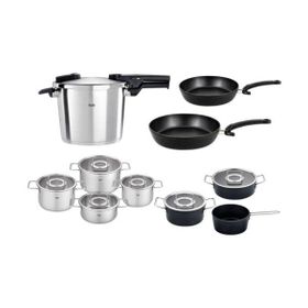 Fissler Vitaquick Premium 6 lt Düdüklü Tencere+İndiksiyon Tabanlı Cam Kapaklı Tencere Tava