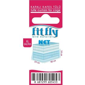 Fit Fly 90x34x34 cm Tülü XL Salma Lüx Kaymaz Kapalı Kuş Kafesi