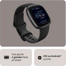 Fitbit Versa 4 Siyah Akıllı Saat