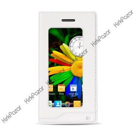 Fitcase Dolce Discovery E3 Gizli Mıknatıslı Pencereli Beyaz Kılıf