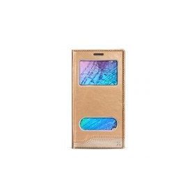 Fitcase Dolce Galaxy J1 Gizli Mıknatıslı Pencereli Gold Kılıf