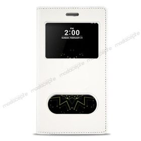 Fitcase Dolce Lg G5 H850 Gizli Mıknatıslı Pencereli Beyaz Kılıf