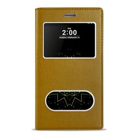 Fitcase Dolce Lg G5 H850 Gizli Mıknatıslı Pencereli Gold Kılıf