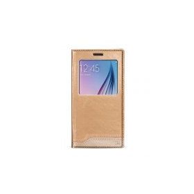 Fitcase Dolce S6 G920 Gizli Mıknatıslı Pencereli Gold Kılıf