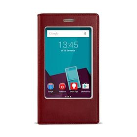 Fitcase Dolce Smart 7 Style Gizli Mıknatıslı Pencereli Bordo Kılıf