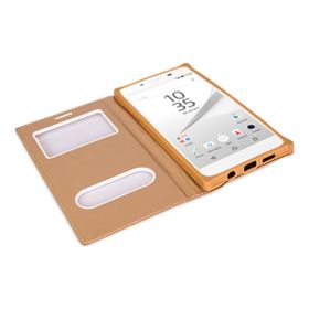 Fitcase Dolce Xperia Z5 Gizli Mıknatıslı Pencereli Beyaz Kılıf