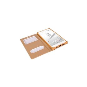 Fitcase Dolce Xperia Z5 Gizli Mıknatıslı Pencereli Beyaz Kılıf
