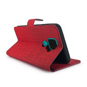 Fitcase Fabric Kapaklı Cüzdanlı Huawei Mate 30 Lite Kılıf