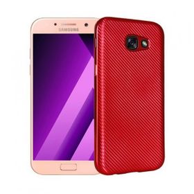 Fitcase Galaxy A3 2017 A320 Elektroliz Carbon Desen Kırmızı Arka Kapak