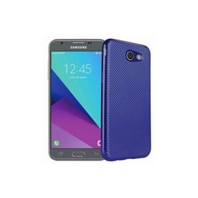 FitCase Galaxy J3 2017 Elektroliz Carbon Desen Lacivert Arka Kapak