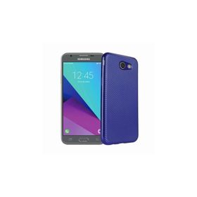 FitCase Galaxy J3 2017 Elektroliz Carbon Desen Lacivert Arka Kapak