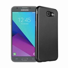 FitCase Galaxy J3 2017 Elektroliz Carbon Desen Siyah Arka Kapak